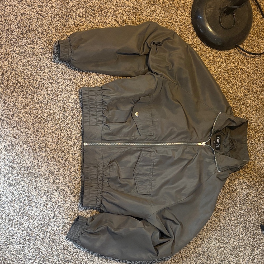Rue21 Unisex Khaki Bomber Jacket